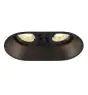 SLV Horn Double Spot Aluminium Black | Suitable for 2x GU10 