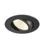 SLV New Tria Universal 68 Spot Aluminium Black Round 8.6W 600lm 60D - 925-930-940 CCT | Cutout 68mm -  Best Colour Rendering - Dimmable 